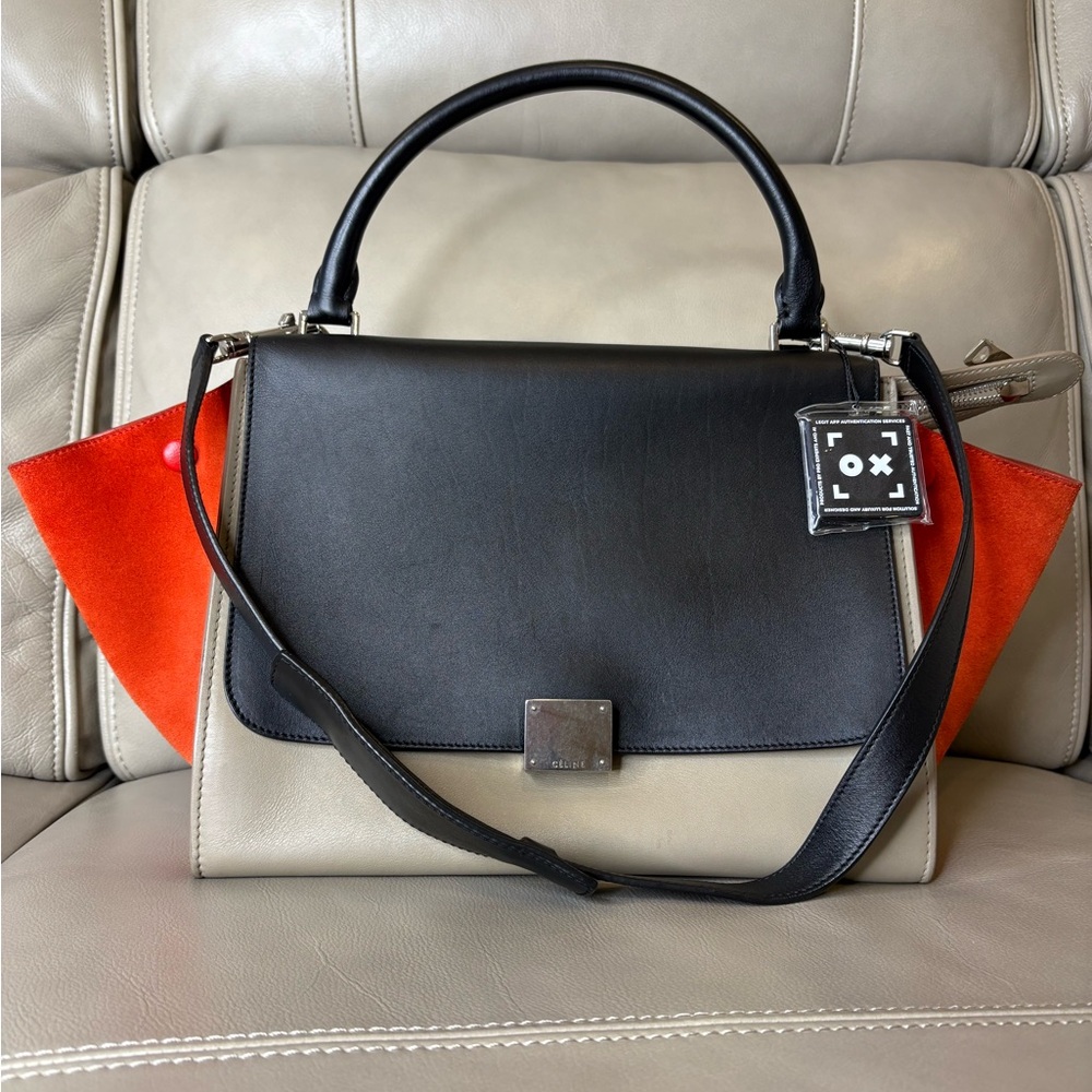 Celine Trapeze Tri-Color Shoulder and Hand Bag